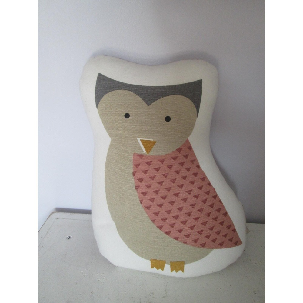 Owl Bird shape Throw Bed Pillow 100%‎ cotton 12" Retro Boho Cottage Chic Baby